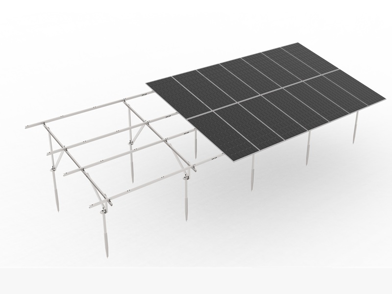 Ground solar mounting structures with ground screw pile