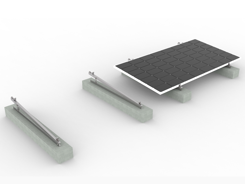Triangle bracket flat roof solar mounting system