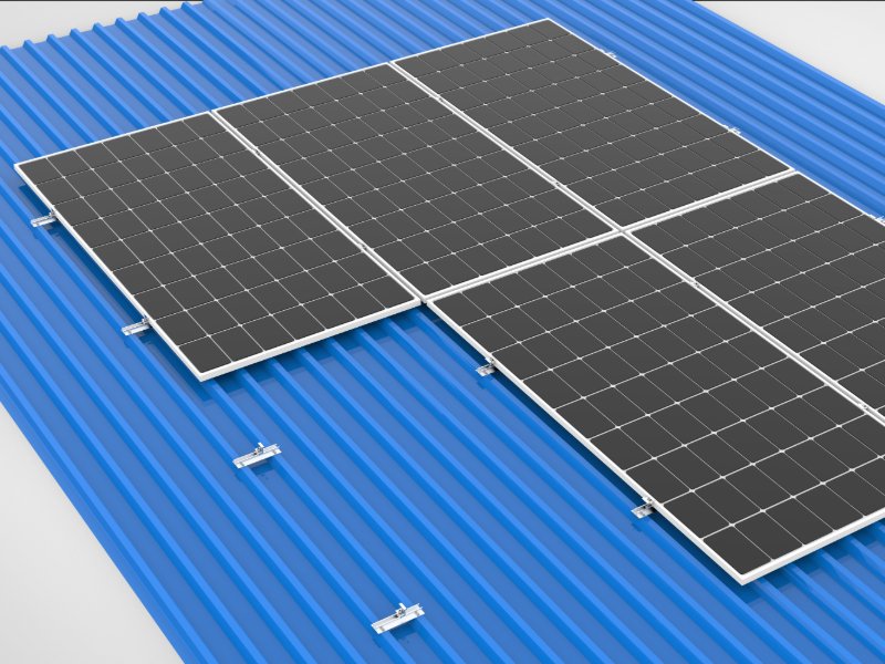 Mini rail solar mounting system for metal pitched roof