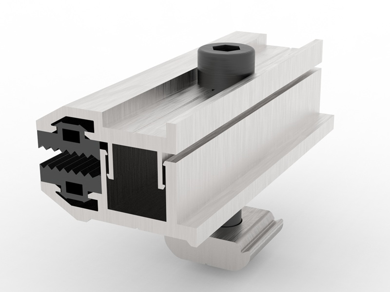Flexible thin film PV module end clamp