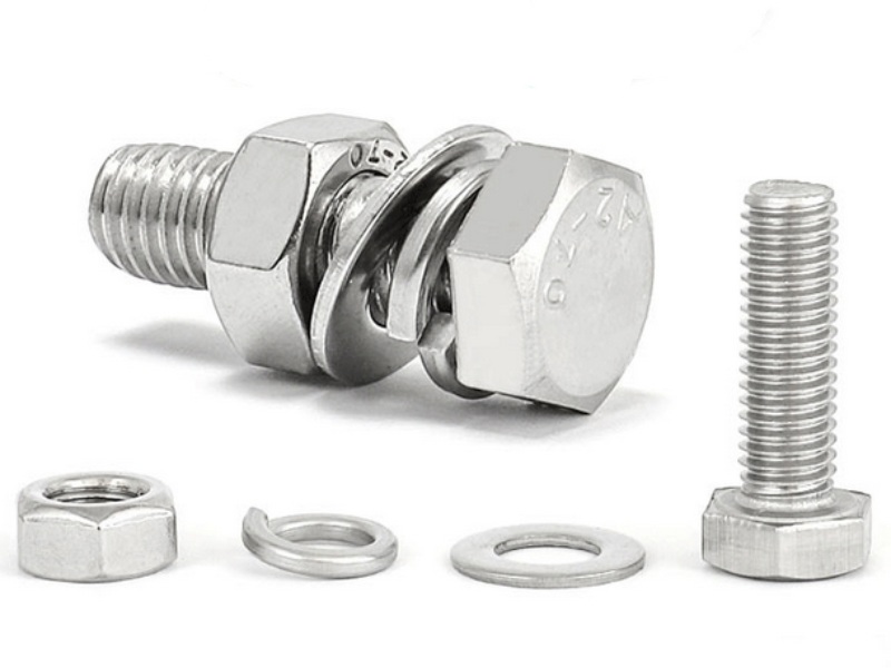 Stainless steel hex bolt kit with nut and washer A2-70 A4-70