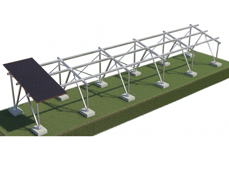 Aluminum pre-assembled ground solar mounting structures