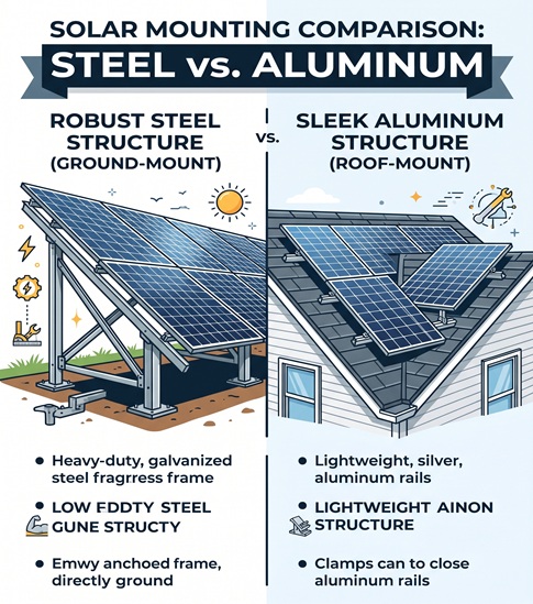 Steel vs. Aluminum Solar Mounting Structures: Which is the Best Fit for Your Project?