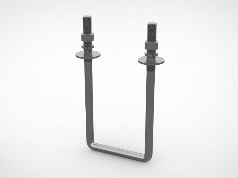 U shaped embedded foundation anchor steel bolt kit