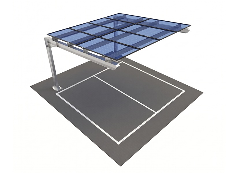 L-shape single wing single column solar carport structures